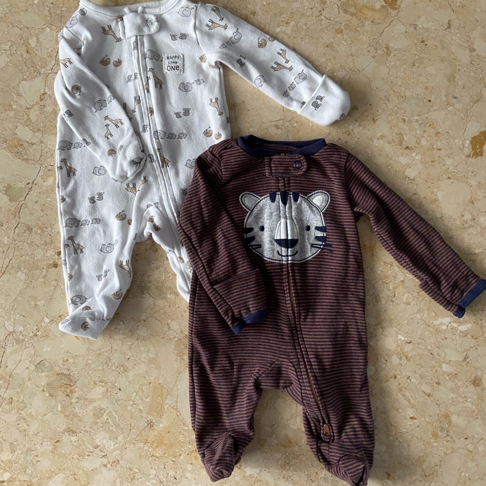 Carter’s LOT of 2 Animal Sleepers Double Zip